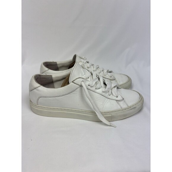 Koio Capri Triple White Leather Sneakers 39 Made in Italy Lace Up Minimalist - Picture 5 of 16